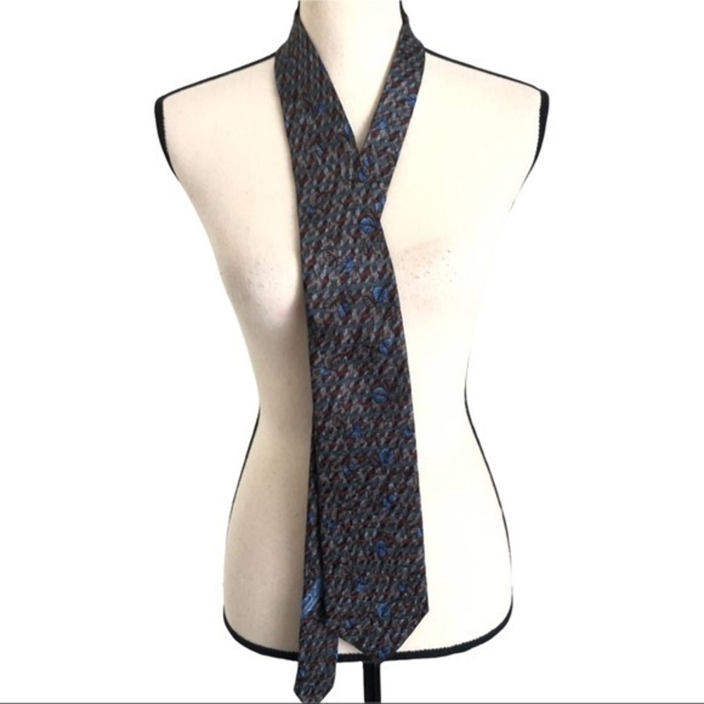 Ermenegildo Zegna Abstract Floral Silk Men Tie